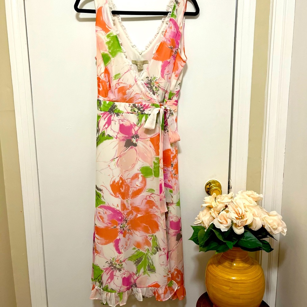 JONATHAN MARTIN FLORAL PRINT WRAP DRESS